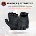 thumbnail image 6 of Daniel Smart Genuine Women’s Motorcycle Leather Gloves – Aniline Goat Leather - Fingerless Motorcycle Gloves with Perforated action and Gel Palm, 6 of 6