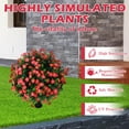 thumbnail image 2 of Bibana Set of 2 Artificial Boxwood Topiary Ball Trees with Red Flower, Faux Shrub Bushes with Ground Spike 25.5", UV Resistant Fake Boxwood Plants for Indoor, Garden, Porch, Patio Decor, 2 of 6
