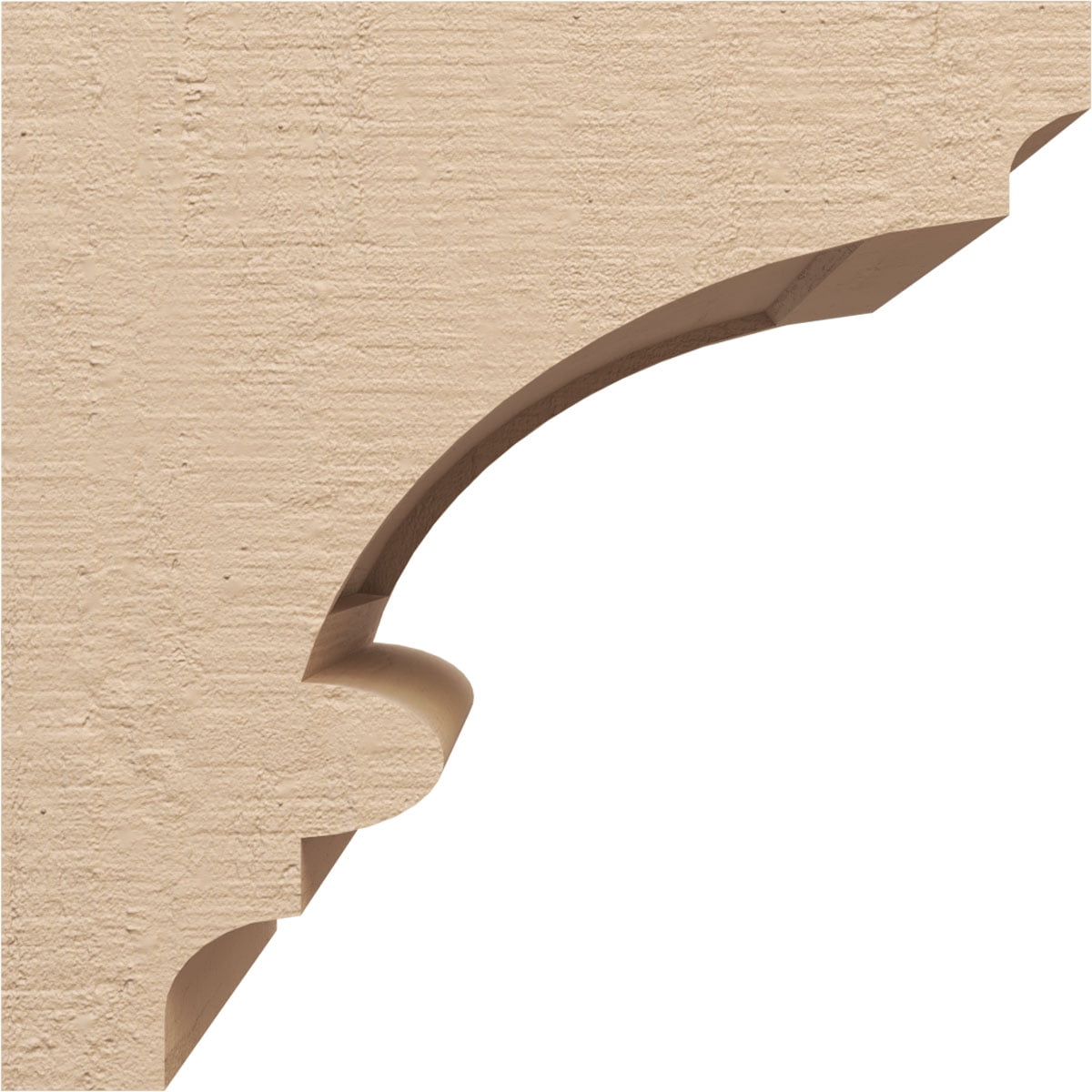 12"W x 12"D x 12"H Wide Diane Rough Cedar Woodgrain TimberThane Corbel, Primed Tan