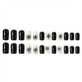 thumbnail image 2 of FSTDelivery Reusable Snowflakes Press on Nails,Black Short Square Fake Nails,Acrylic Glossy Glue on Nails,Winter Christmas False Nails for Women Girls Holiday Daily Appointment Home Office Wear 24pcs, 2 of 6
