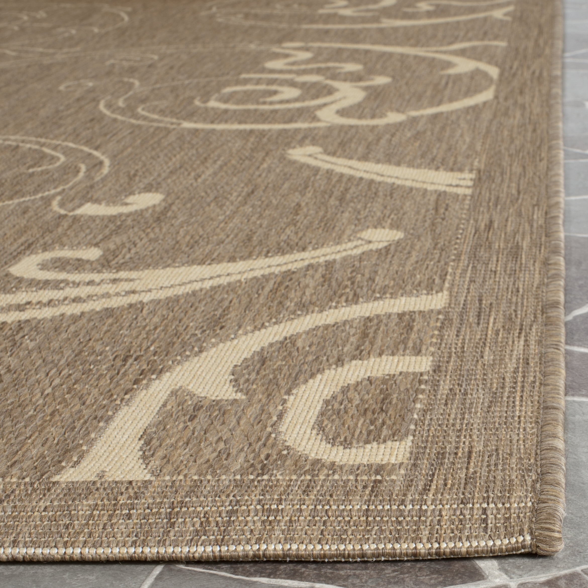 Safavieh Courtyard Daniel Oriental Indoor/Outdoor Runner Rug, Brown/Natural, 2'3" x 14'