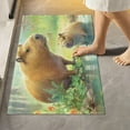 thumbnail image 3 of SKYSONIC Bathroom Rug Toiletry Mat Set, 2 pack Capybara Family Print, Fluffy Plush Absorbent Bath Rugs Carpet for Bathroom Floor Toilet Tub and Shower,23.6"x15.7"+17.3"x13.4", 3 of 7