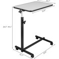 thumbnail image 2 of Tilting Overbed Bedside Table for Laptop Eating, 23.6 Inch Multifunctional Adjustable Rolling Tray Table for Sofa with Wheels & Brake for Hospital and Home Medical Use (Silver Grey), 2 of 18
