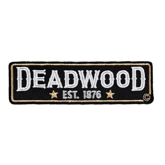 Deadwood Est 1876 Black & Gold 2 Star Travel Patch, X-Small Size