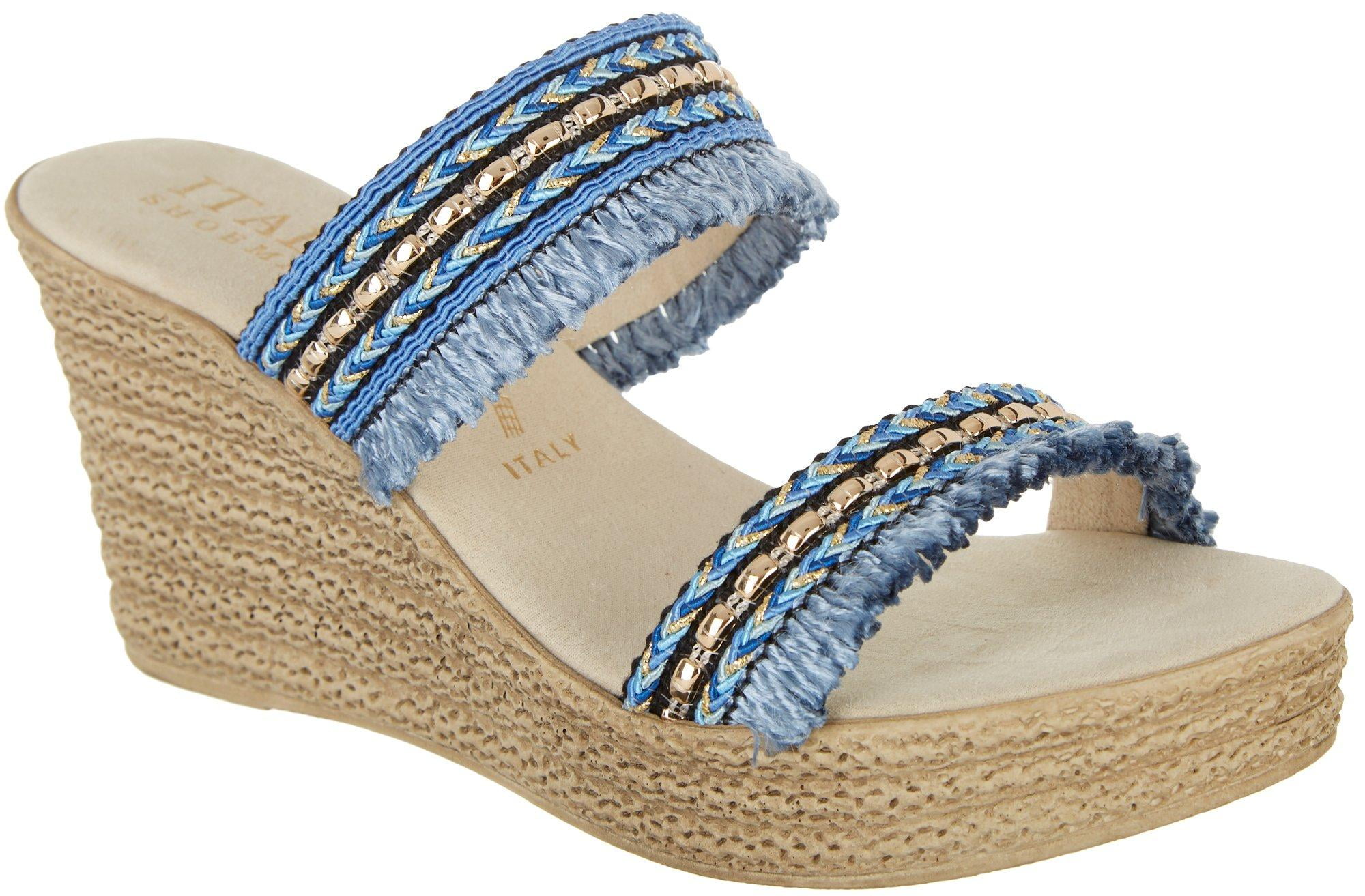 Italian Shoemakers Womens Culture Wedge Sandals 7.5 Blue - Walmart.com