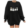 thumbnail image 2 of HomeDM Halloween Sweatshirts for Women Casual Loose Crewneck Tops Cute Graphic Long Sleeve Shirts Fall Pullover - Black/L, 2 of 4