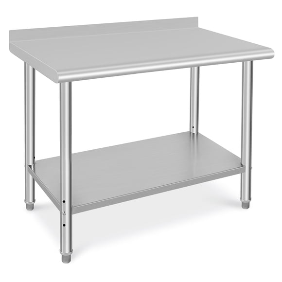 BeesClover Stainless Steel Prep Table, Commercial Workstation with Adjustable Undershelf for Restaurant, Hotel & Home Kitchens