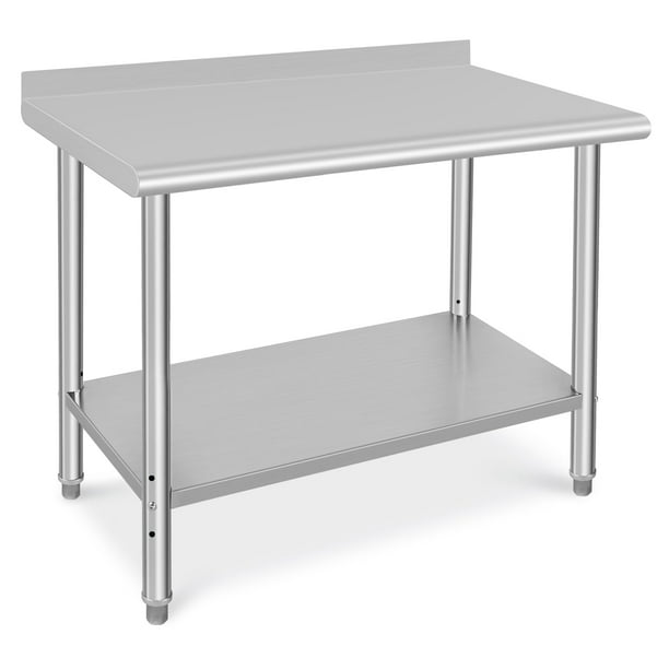 Yeshouse mesa de trabajo de acero inoxidable con ruedas, resistente y certificada NSF, estante inferior ajustable, ideal para cocina comercial, hoteles, garajes y preparación de alimentos