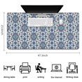 thumbnail image 5 of Long Mouse Pads for Desk,Blue Floral Ornament Pattern Desk Mats on Top Of Desks, Desk Mouse Pad Extra Large with 3mm Non-Slip Base and Stitched Edge for Gaming,Office,Work,Home 47.3"x23.6", 5 of 6