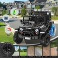 thumbnail image 4 of Funcid 24 Volt Ride on Toys 2-Seater Ride on Cars with Remote Control, 400W Electric Car for Kids, Ride on Truck Car W/ Bluetooth, Power Display, Music, LED Lights, Suspension, Black, 4 of 9