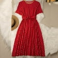 thumbnail image 3 of ALLLIST Red Women's Dresses Spring Midi A Line Polka Dot Fashion Cocktail for Women Size S-2XL, 3 of 8