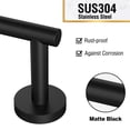 thumbnail image 3 of HITSLAM Toilet Paper Holder Wall Mount,2Pack Double Post Pivoting Toilet Paper Roll Holder,Matte Black Bathroom Toilet Paper Holder for SUS 304 Stainless Steel, 3 of 9