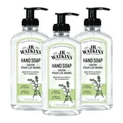 J.R. Watkins Liquid Hand Soap With Dispenser, Moisturizing Hand Soap, Alcohol-Free Hand Wash, Cruelty-Free, Usa Made Liquid Soap For Bathroom And Kitchen, Neroli & Thyme, 11 Fl Oz, 3 Pack.