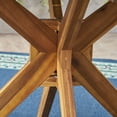 thumbnail image 4 of Noble House Llano 5 Piece Wooden Round Patio Dining Set in Teak and Green, 4 of 6