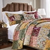 Greenland Home Antique Chic 100% Cotton Patchwork Floral Reversible Oversized Quilt Set with Decorative Pillows, 5-Piece Full/Queen