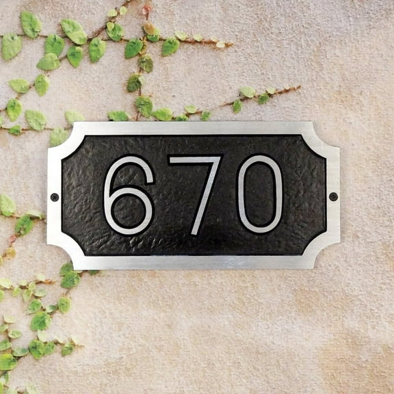 Special Lite Products Traditional Cast Aluminum Address Plaque with Brushed Aluminum Numbers