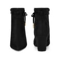 thumbnail image 5 of BLISSFUL STEP Pointed Toe Bow Block Heel Ankle Boots for Women, 5 of 5