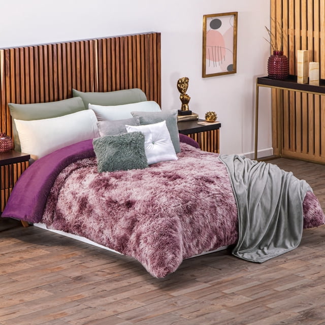 Cobertor Shaggy Pachicalientito Uva King Size Concord Colchas Concord Uva