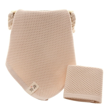 

32x32cm Waffle Weave Towel Pure Cotton Ultra Absorbent Lightweight Cleaning Towel Multi-purpose Face Bath Towel (Beige)