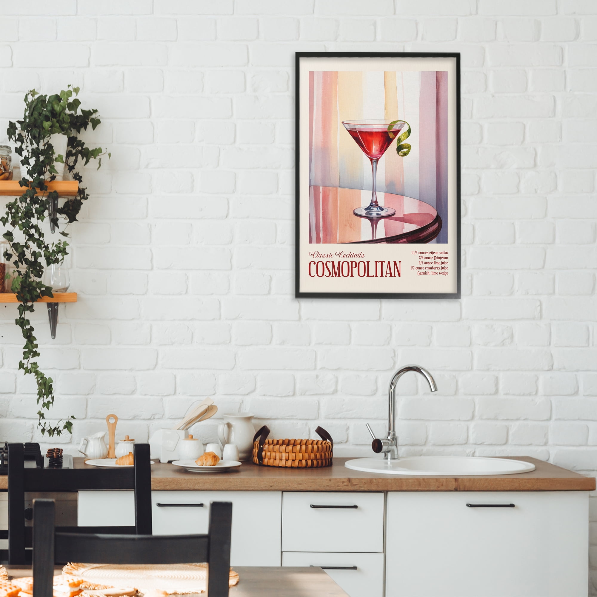 Stupell Industries Cosmopolitan on Reflective Table Black Framed Giclee Art, design by Andreas Magnusson