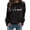 11-Black404, variant on Women's Letter Print Crew-Neck Sweatshirt Loose Weekend Casual Pullover