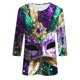 thumbnail image 5 of RKSTN Mardi Gras 3/4 Sleeve T Shirts for Women Top Oversized Crewneck Carnival Mask Print 3/4 Length Sleeve Shirt Womens Casual Round Neck Mask Tuesday Carnival Party Three Quarter Sleeve Tee Shirt, 5 of 5