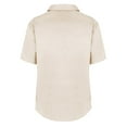 thumbnail image 5 of BKQCNKM Mens T-Shirts,Going Out Tops,Men's Casual Fashion Solid Color Trendy Striped Loose Button Short Sleeved Shirt,Cotton T Shirts For Men Beige 3Xl, 5 of 8