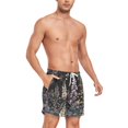 thumbnail image 4 of FORMRS Mens Swim Trunks Mesh Liner Quick Dry Casual Beach Board Shorts with Pockets, Sizes S-2XL, Dark Flowers Pattern, 4 of 9