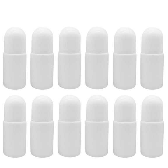 BESTOYARD 12pcs White Plastic Roller Bottles for Travel Size Aromatherapy Refillable Containers