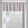 thumbnail image 2 of Ambesonne Geometric Valance Pack of 2, Skulls Red Hearts, 54"X18", Grey Red Coconut, 2 of 5