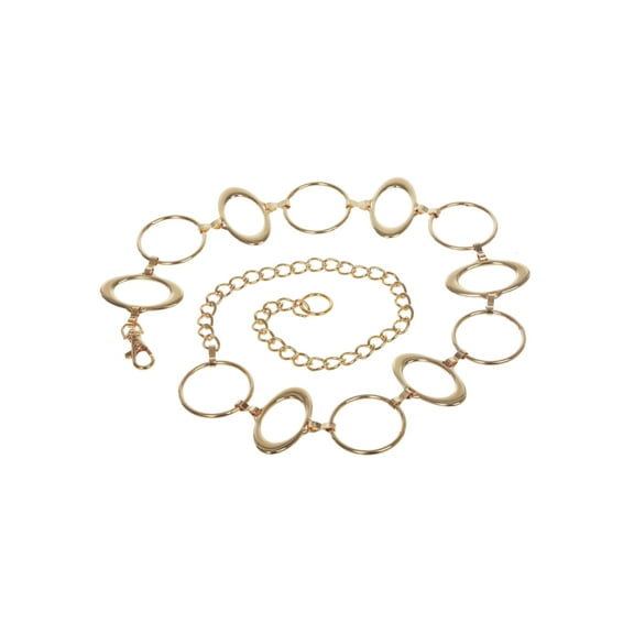 Ladies Metal Oval Circle Chain Belt