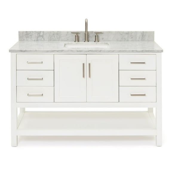 Ariel S055scw2rvo Magnolia 54" Free Standing Single Basin Vanity Set - White