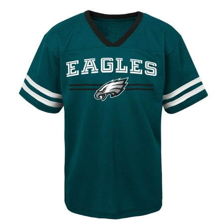 Eagle V-neck - Youth Midnight Green Philadelphia Eagles Mesh V-Neck T-Shirt