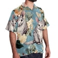 thumbnail image 2 of Cat Men's Casual Printed Hawaiian Poplin Button Down Short Sleeve Beach Shirt Unisex, 2 of 6