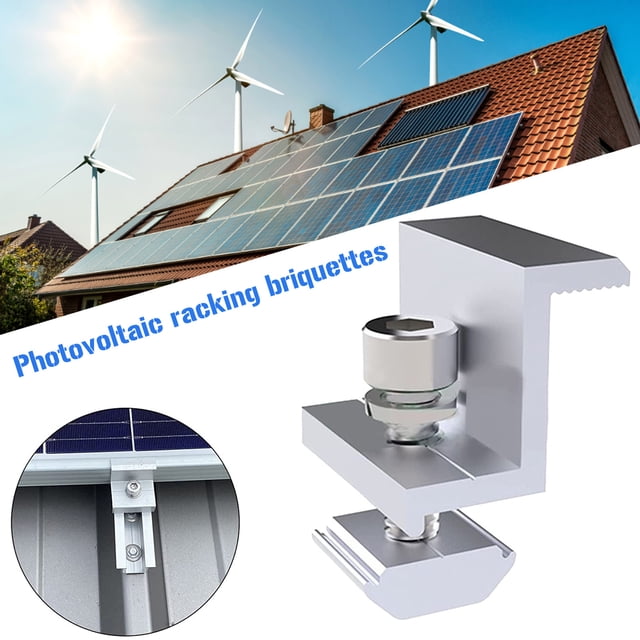 4 abrazaderas de extremo de montaje de panel solar ajustables, clips de soporte Z de aluminio (30 mm) Wdftyju Libre de BPA