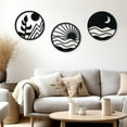 thumbnail image 2 of Vintage Wooden Hollow-Out Boho Chic Wall Art Set, Style 1, Black, 2 of 8