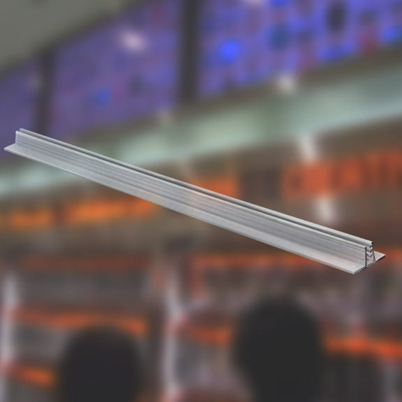 72"L x 1"W x 0.5"H Clear T-Sign Holder w/ Grips, 5-Pack