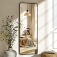 thumbnail image 3 of Puremirror 56"x21" Rounded Corner Floor Mirror Full Length Mirror with Metal Frame, Black, 3 of 6