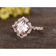 thumbnail image 6 of HeartsAndYou 2ct Natural Morganite Diamond Engagement Ring Stylish Floral 14k SOLID Rose Gold, 6 of 9