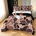 thumbnail image 3 of Manfei Farmhouse Camo King Size Comforter Sets, Vintage Ice Hockey Comforters King Size, Burly Wood, Black Reversible, 3-Piece, 1 Comforter and 2 Pillowcases, 3 of 7