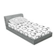 thumbnail image 2 of Ambesonne Animal Fitted Sheet & Pillow Sham Set, Funny Sheeps on a Meadow, Twinxl, Black White, 2 of 2