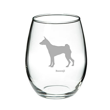 

Basenji Deep Etched Stemless Red Wine Glass