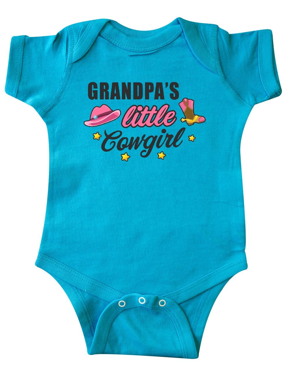 inktastic Grampas Little Cowgirl with Cowgirl Hat and Boots Long Sleeve Creeper