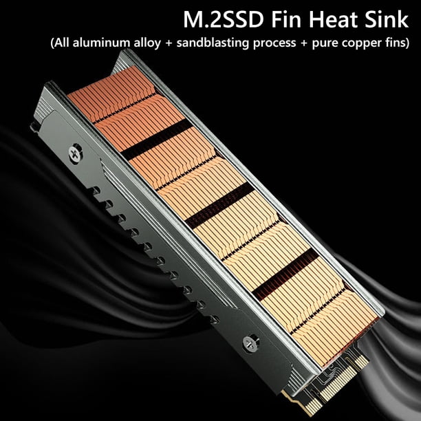 Disipador De Calor De Refrigeración Disipador térmico de disco duro de estado sólido NVMe/NGFF 2280 M.2 SSD Radiador con almohadillas térmicas