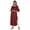Maroon, variant on Moomaya Solid Rayon Kurta For Women bell Sleeve Drawstring Neck Long Ethnic Kurti
