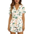thumbnail image 7 of BaoFuBaoMei Button up Pajamas Women Shorts Set 2 Piece Tree Printed Pjs Sleepwear Short Sleeve Tops and Shorts Loungewear Comfy Soft Sleepwear, 7 of 7