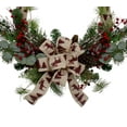 thumbnail image 5 of Northlight Winter Foliage and Berries Artificial Burlap Christmas Wreath - 24" - Unlit, 5 of 6