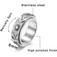 thumbnail image 2 of Stainless Steel Spinner Ring for Anxiety Fidget Rings for Relieving Stress Anxiety Ring Sun Moon Stars Promise Engagement Ring Size 6-12 - -, 2 of 4