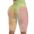 thumbnail image 3 of Gibobby Pantalon cortos yoga mujer Yoga Mujer Arrugado Biker Fitness Correr Pantalones elásticos Leggings Pantalones cortos Tie-dye Pantalones de yoga(Amarillo,XG), 3 of 5
