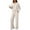 Beige, variant on Two Pack Pajama Sets for Women,Long Sleeve Top With Jogger Pants Lounge Set Sleepwear with Pockets